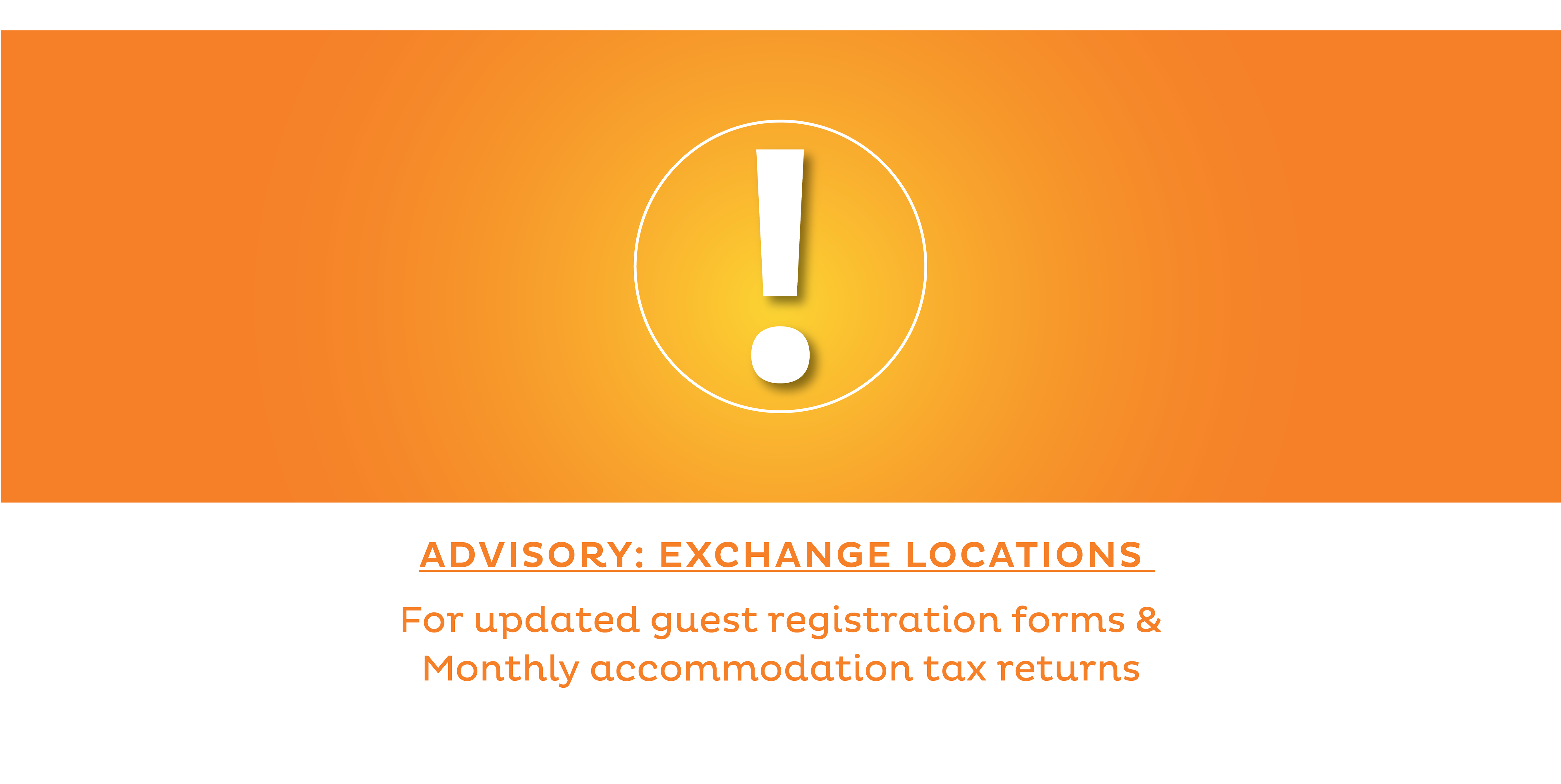 ADVISORY: EXCHANGE LOCATIONS | BTB